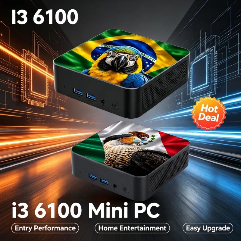 Pc Gaming I3 - ポータブルゲーミング パワフルなニューメキシコブラジル国旗デザイン 高性能 Core i3-6100 16GB