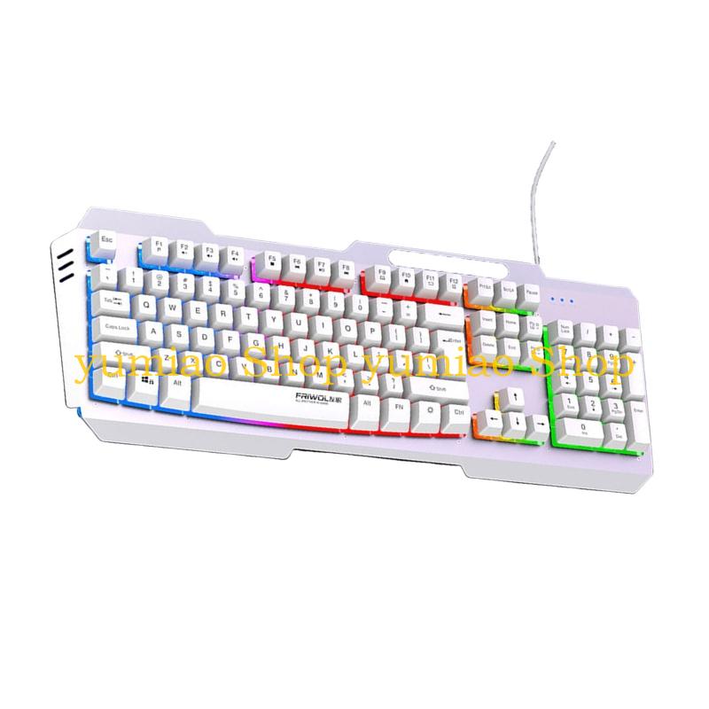 Anti-Ghosting Keyboard - 587B DS600 金属バックライトコード付きキーボード、メカニカルな感触 104 キーキーパッドマウス