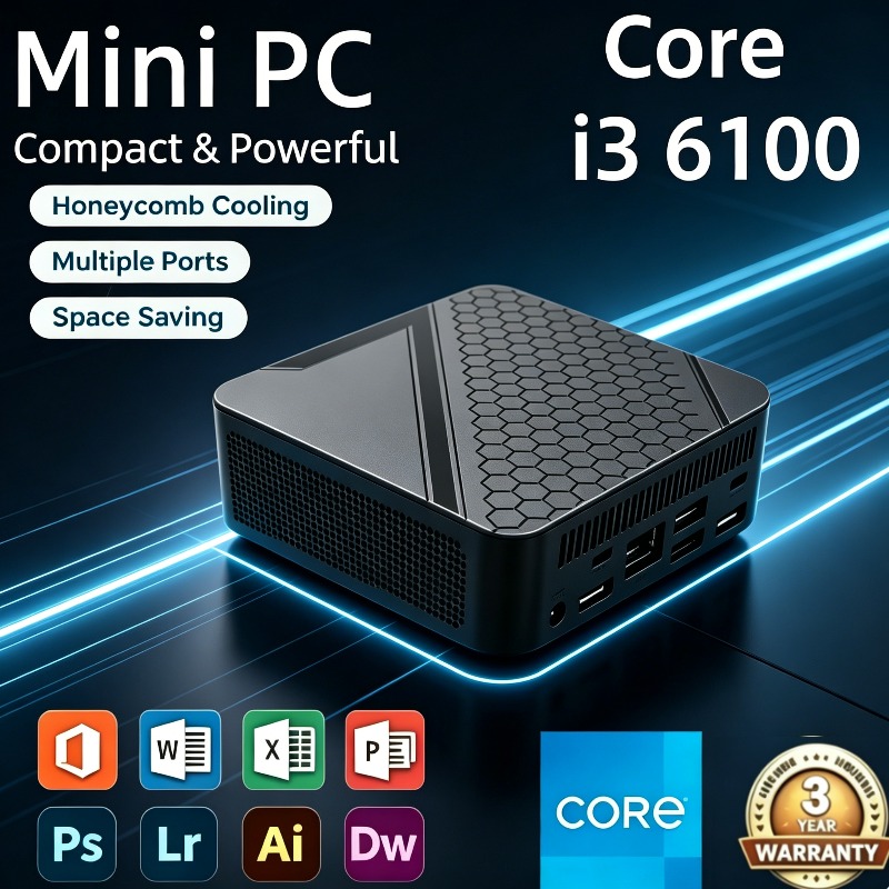 Pc Gaming I3 - Core i3-6100搭載 ポータブル高性能ミニPC 新型ミニPC ゲーミング・オフィス向け Core