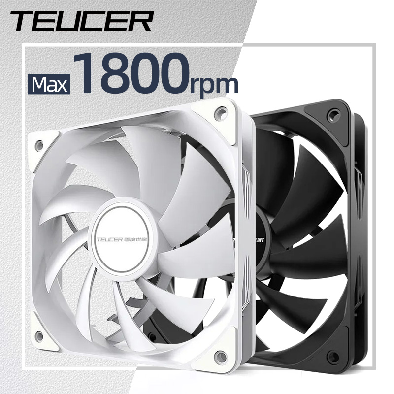 Pc Water Cooling - Teucer-PWMファン,サイレントコンピューターケース,CPUクーラー,ヒートシンク,ラジエーター,12cmシャーシ,1800rpm, 120mm