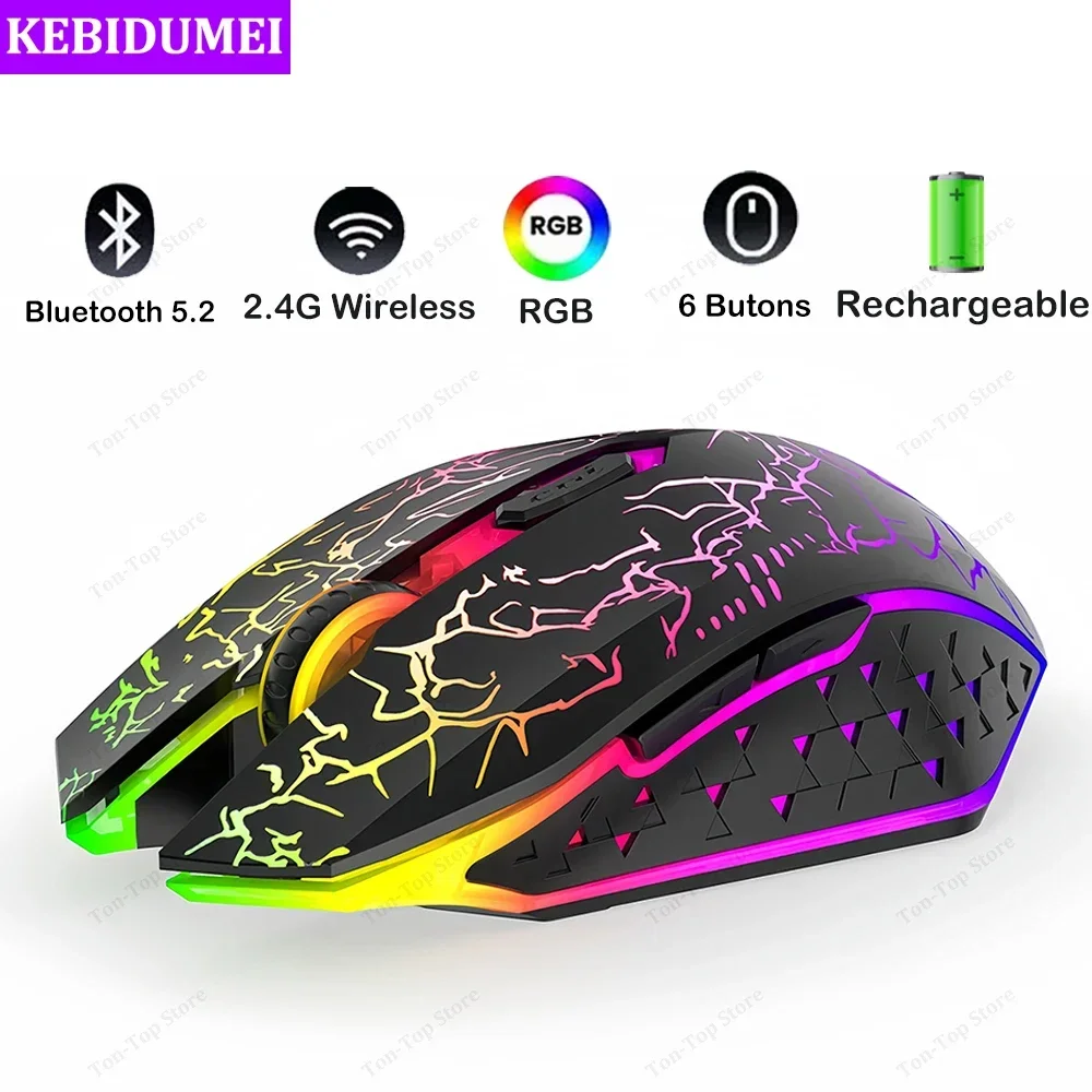 Pc Gaming Lenovo - Bluetooth 5.2 マウス RGB 2.4 グラムワイヤレスマウスデュアルモードゲーミングマウス