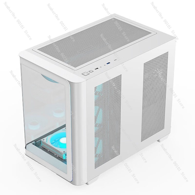 Pc Gaming Desktop - パノラマ曲面ガラスデスクトップPCケース ATXミッドタワーゲーミングコンピューターシャーシ フルビューサイドウィンドウ 360mm水冷クーラー対応