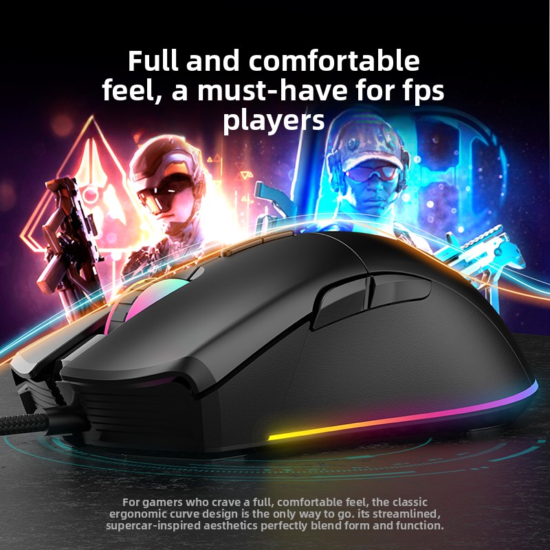 サイバーカフェ用有線ゲーミングマウス、RGB充電式人間工学に - Pc Gaming Cafe のレビューと価格