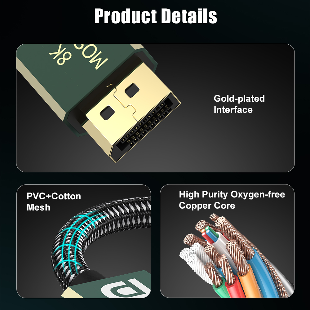 MOSHOU DisplayPort 2.0 ケーブル DP - Pc Zotac Gaming のレビューと価格