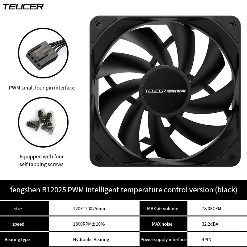 Teucer-PWMファン,サイレントコンピューターケース, - Pc Water Cooling のレビューと価格