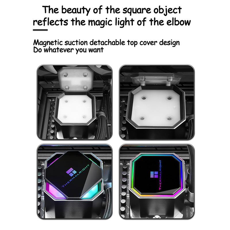 水冷用の取り外し可能な磁気トップカバー,魚の冷凍プリズム用の - Pc Water Cooling のレビューと価格